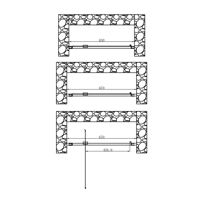 Porta Battente 63-67x185h 4mm Cromato - Volta