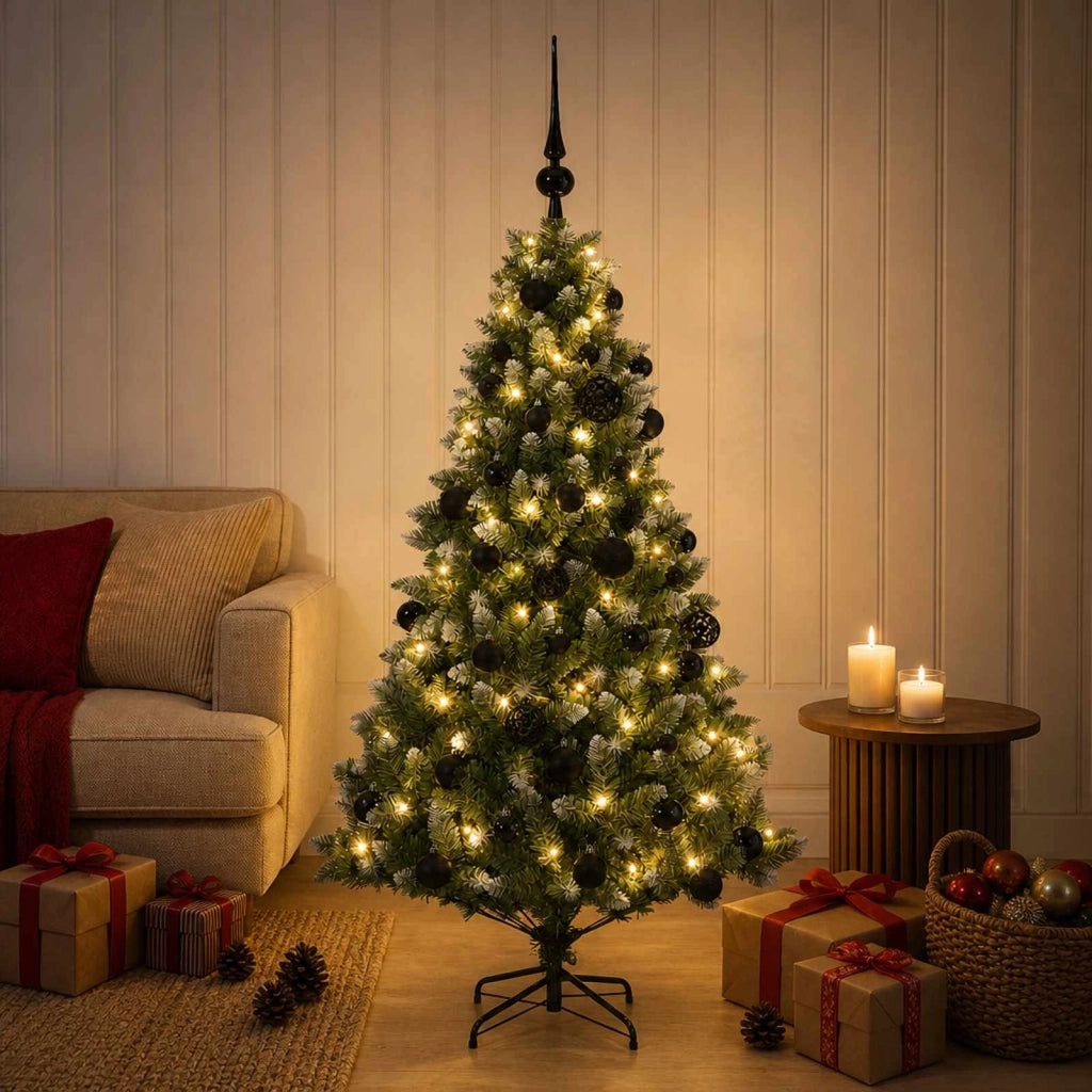 Albero di Natale Artificiale con Palline 150 cm 150 LED 3461331