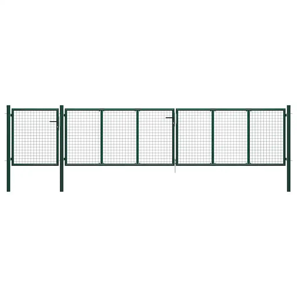 Cancello per Giardino in Acciaio 500x100 cm Verde