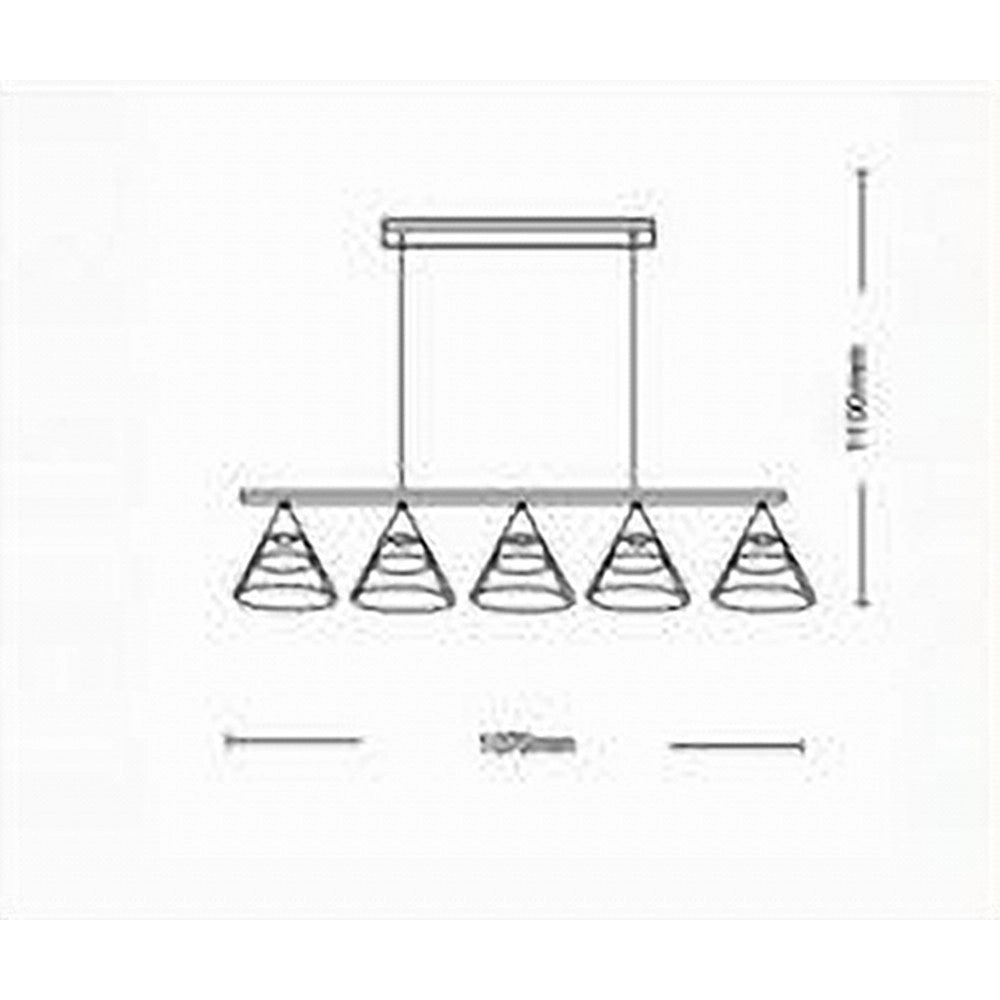 Trade Shop - Lampadario Led A Sospensione 16watt Nero Con 5 Luci 3 Colorazioni Di Luce A69-3c -