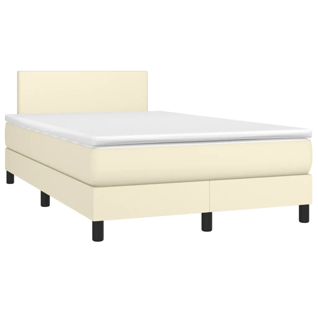 Giroletto Molle con Materasso e LED Crema 120x200cm Similpelle cod mxl 63662