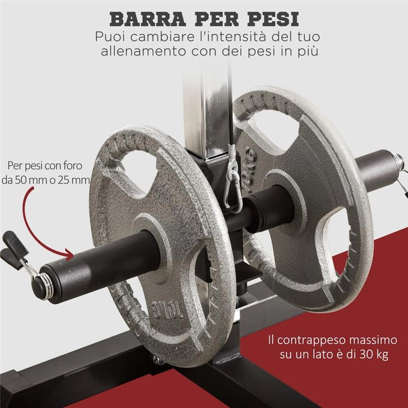 STAZIONE FITNESS PULL DOWN PER PALESTRA A CASA NERO