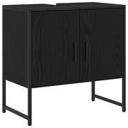 Mobile Lavabo | Armadio per Lavabo da Bagno Rovere Nero 60 x 30 x 60 cm