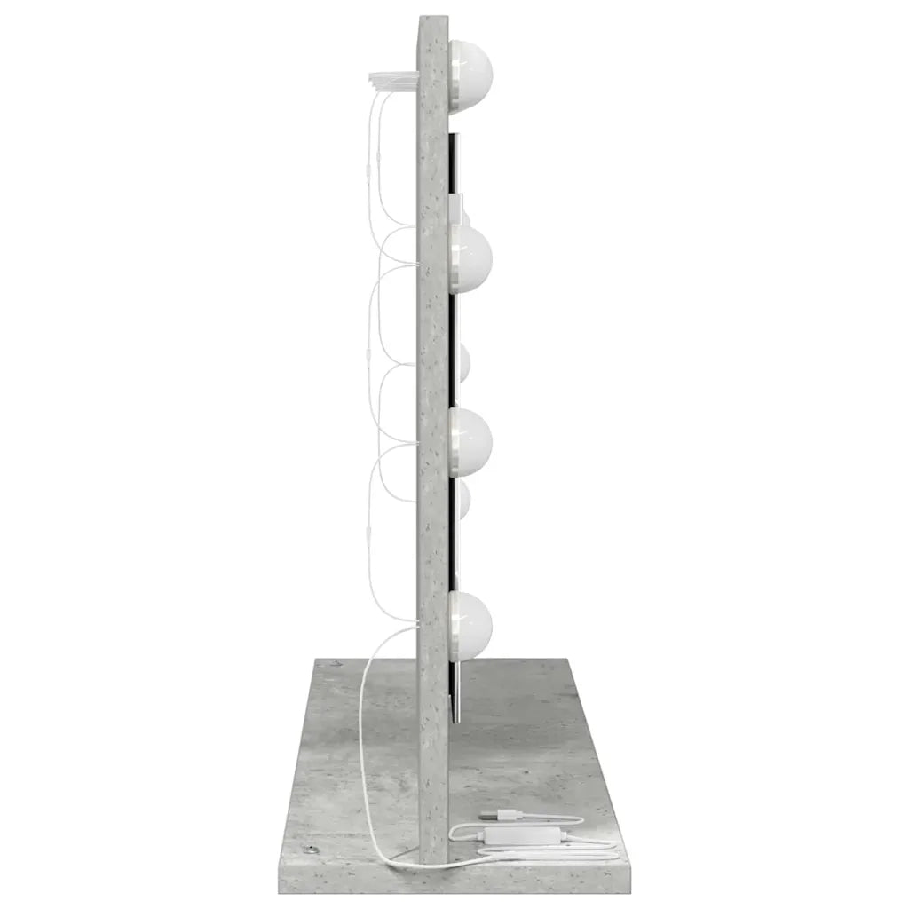 Specchio da Vanità Rettangolare Grigio cemento 60 x 45 x 18 cm 868312