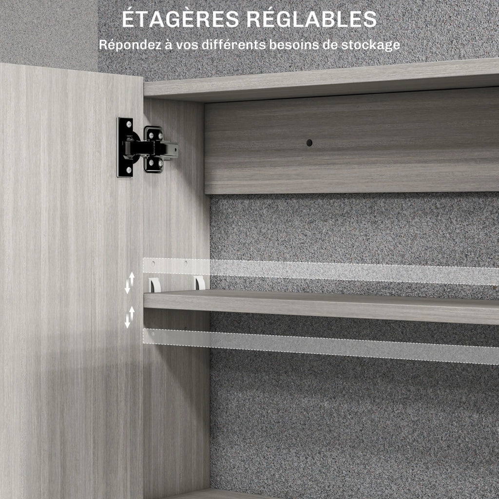 Armadio da bagno con specchio ¨C zephmum ¨C 80x15x60cm grigio
