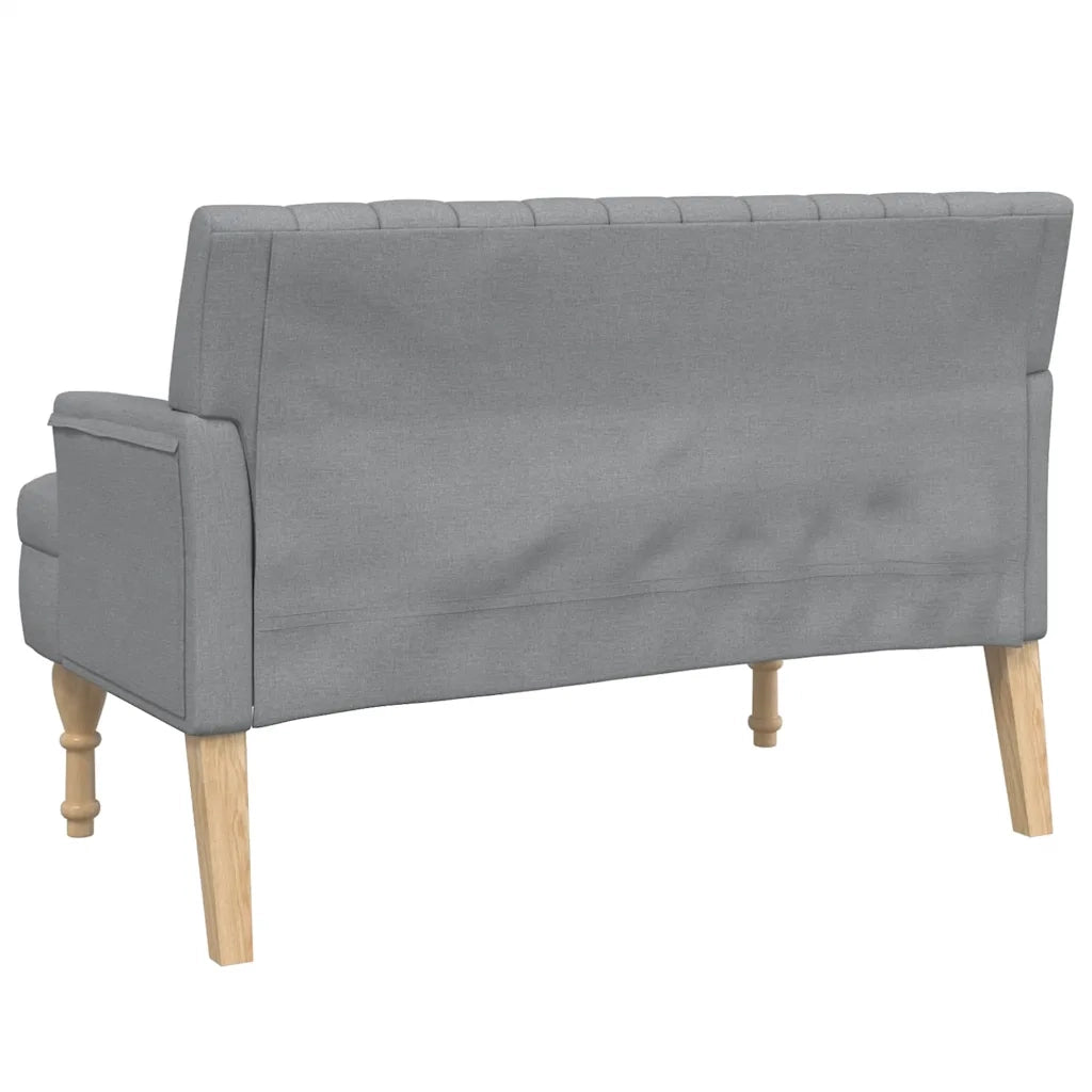 Panca con Cuscini Grigio Chiaro 113x64,5x75,5 cm in Tessuto CFW5525729