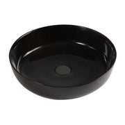 Lavabo da appoggio tondo 38,5 cm nero lucido in ceramica  Zelos