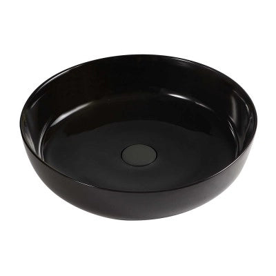 Lavabo da appoggio tondo 38,5 cm nero lucido in ceramica  Zelos