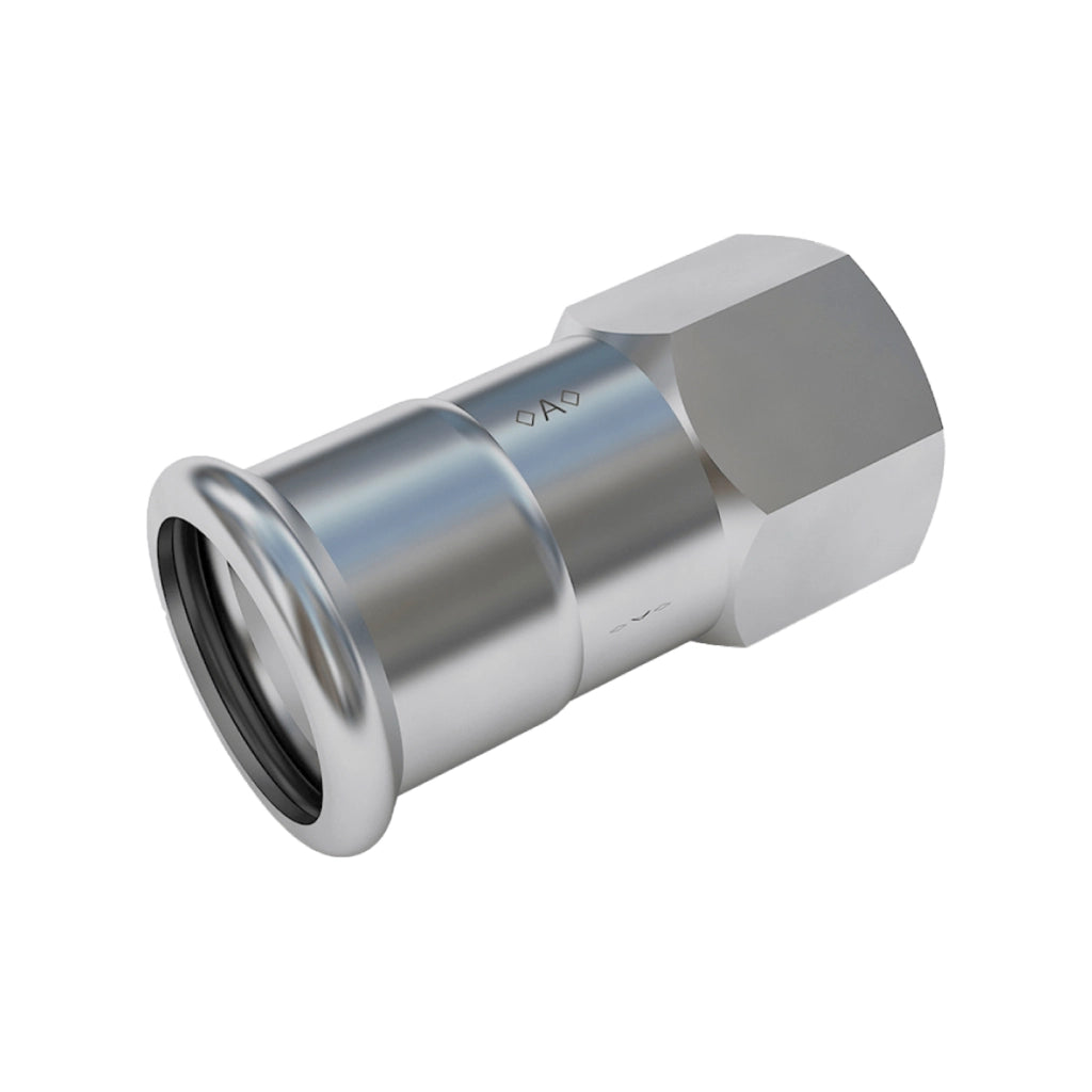 RACCORDO DRITTO A PRESSARE FEMMINA FEMMINA IN ACCIAIO INOX SERIE PRESS INOX 316L - 1XØ28  - CEX