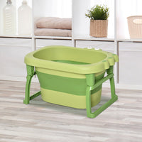 Vaschetta Bagnetto per Bambini 75,3x55,4x43 cm Antiscivolo Pieghevole Verde