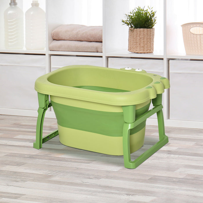 Vaschetta Bagnetto per Bambini 75,3x55,4x43 cm Antiscivolo Pieghevole Verde