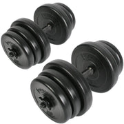 Trade Shop - Set Di Manubri Componibili Pesi Regolabili Fitness Palestra Dumbbell 30 Kg Total -