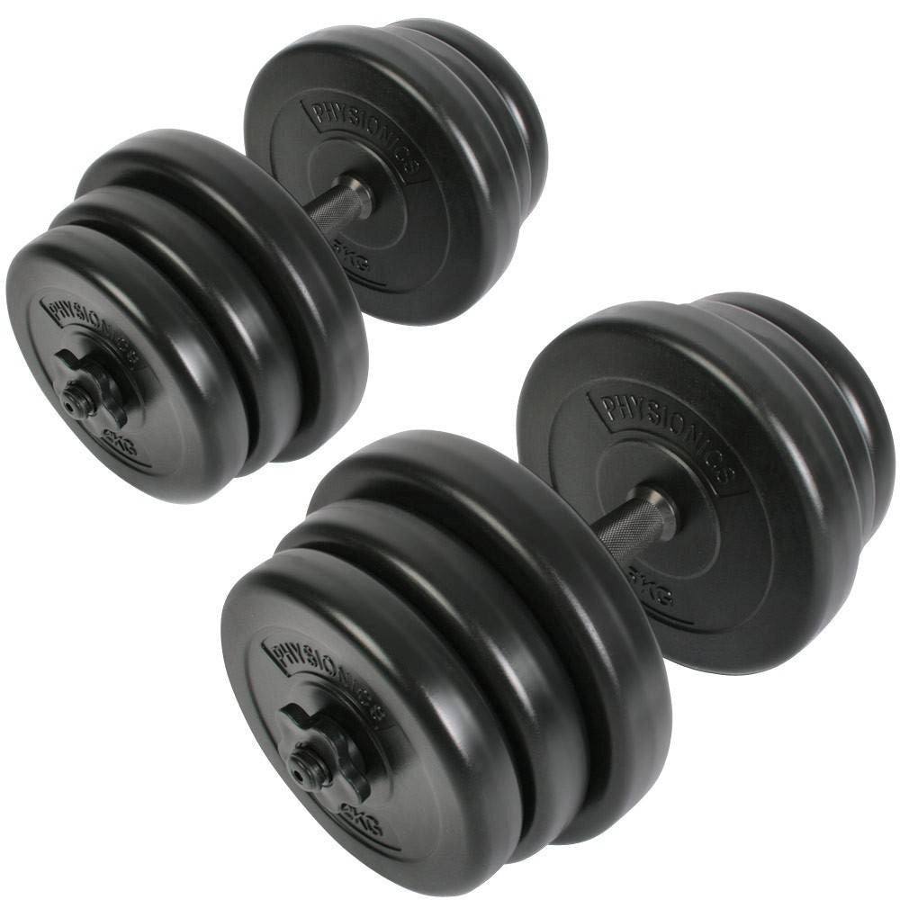 Trade Shop - Set Di Manubri Componibili Pesi Regolabili Fitness Palestra Dumbbell 30 Kg Total -