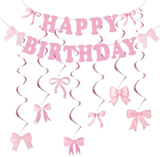 Decorazione di Compleanno per Ragazze - Rosso - Decorazioni - Ideale per Feste di Compleanno - Incluso con Slingue