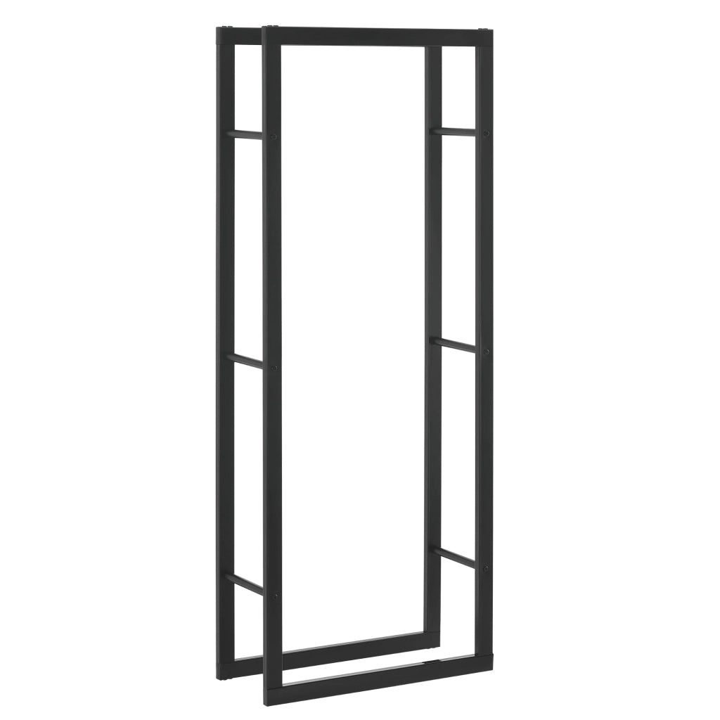 Portalegna per uso interno/esterno portalegna di design supporto per legna da ardere acciaio 60 x 25 x 150 cm nero 03_0006301