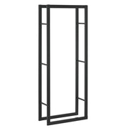 Portalegna per uso interno/esterno portalegna di design supporto per legna da ardere acciaio 60 x 25 x 150 cm nero 03_0006301