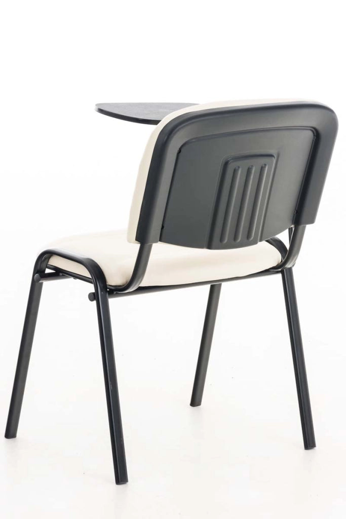 Sedia Ken in similpelle con tavolino ribaltabile crema