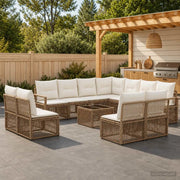 Set Divano da Giardino 12 pcs Beige polyrattan 3435750