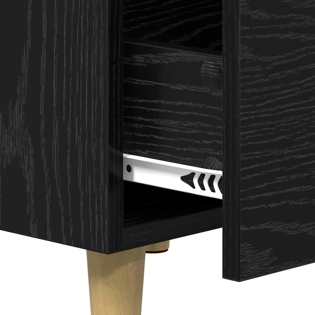 Comodino | Armadio da Notte | Mobiletto da notte Rovere Nero 40 x 40 x 66 cm Legno multistrato