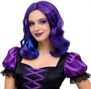 Pruika Hatteria Donker Blu - Adattabile - Resistente al Calore - Fibra - Halloween/Carnaval - Accessorio per Feste - Comfortevole Comfort di Trasporto - Pruika