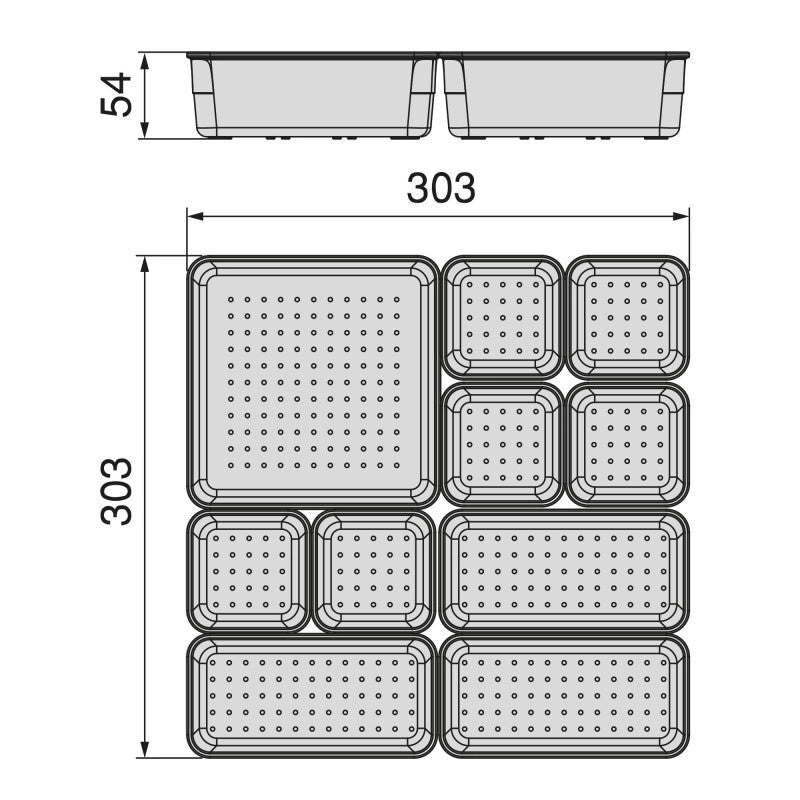 Recycle 1x35lt per il montaggio sul fondo e l'estrazione manuale nel mobile da cucina, Grigio antracite, Tecnoplastica
