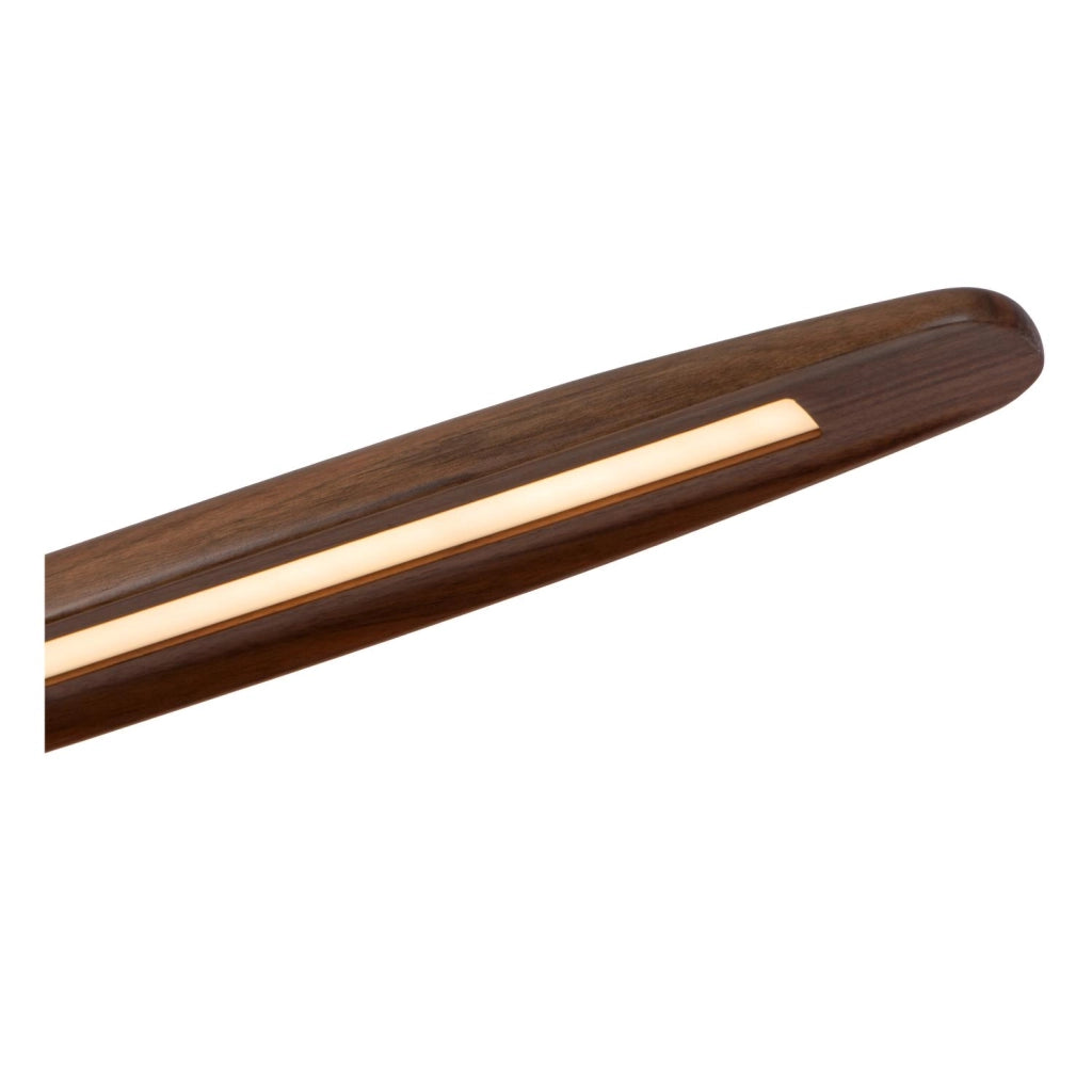 Lampada sospesa japandi LED LANGHOLT nero legno Lucide