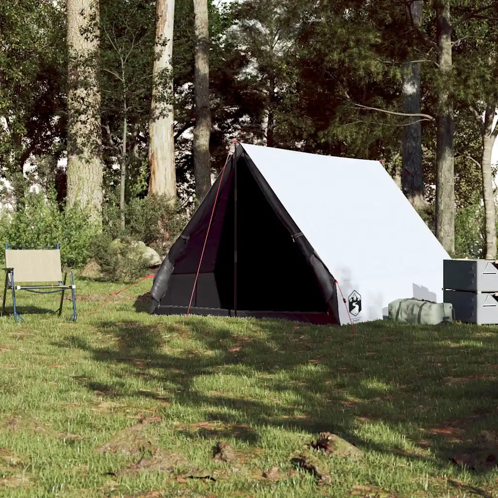 Tenda Campeggio Telaio A 2Persone Bianca Oscurante Impermeabile 94758