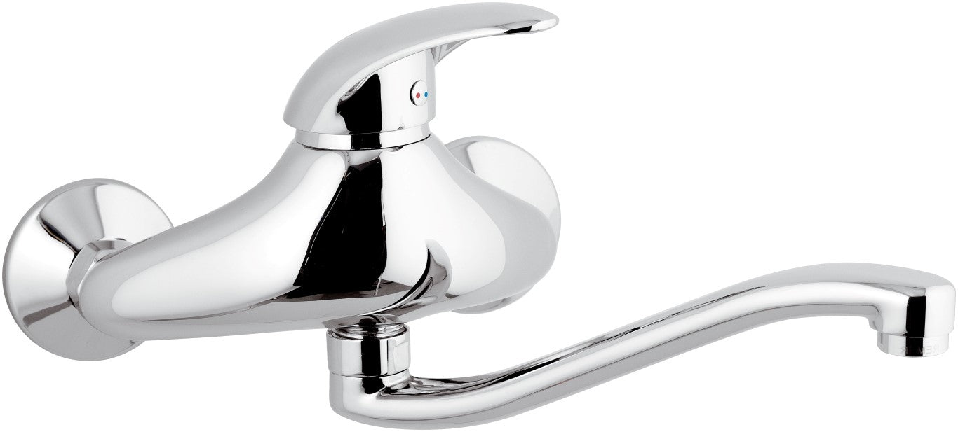 Rubinetto lavello a murocon bocca a s girevole - serie ten