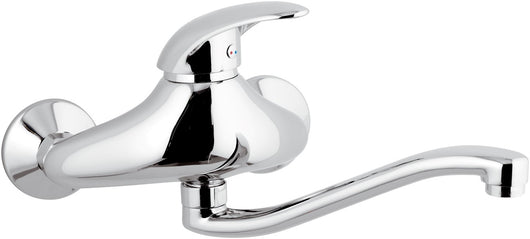 Rubinetto lavello a murocon bocca a s girevole - serie ten