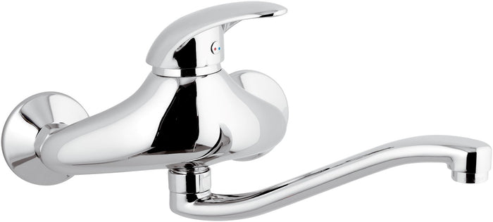 Rubinetto lavello a murocon bocca a s girevole - serie ten