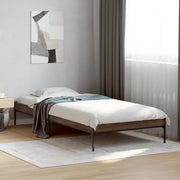 Giroletto-Struttura Letto Rovere Marrone 90x190 cm Legno Multistrato e Metallo 541976