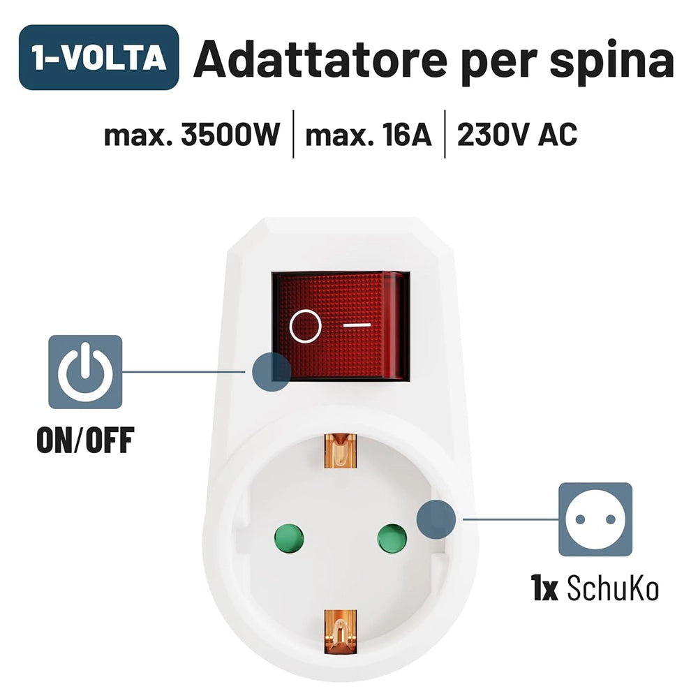 Presa Elettrica Schuko con Interruttore ¨C zephmum ¨C Bianca, Tipo F