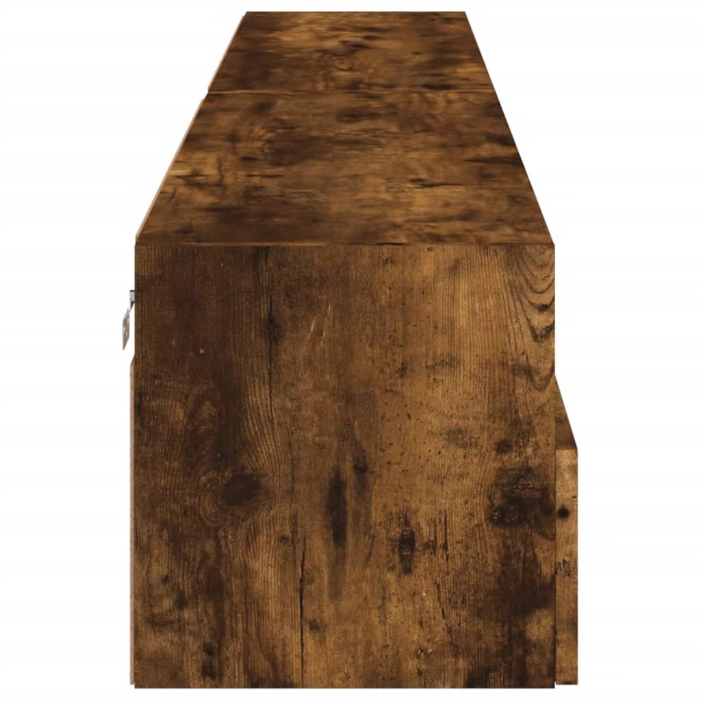 Mobile TV multimediale da parete mensola TV credenza TV per sala da pranzo soggiorno camera da letto 2 pezzi rovere affumicato 100 x 30 x 30 cm legno ingegnerizzato marrone 02_0029024