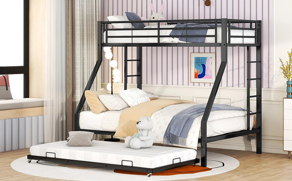 Letto a castello con letto estraibile metallo 90x200 cm