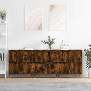 Credenze 3 pz Rovere Fumo in Legno Multistrato 3190194