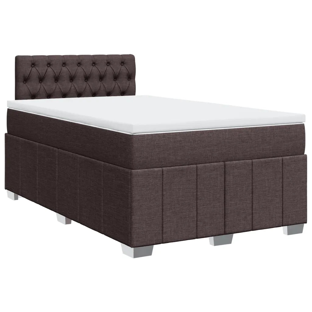 Giroletto a Molle con Materasso Marrone Scuro 120x200cm Tessuto 3289345