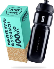 Bottiglia di plastica biodegradabile 100% 750 ml - Inox e impermeabile - Ossaio BPA-free bottiglia d'acqua pratica per sport, fitness, escursioni, outdoor - Nero