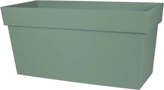 Bacino per piante su ruote - Muret 80 cm - Volume 74 L - con serbatoio d'acqua - griglia filtrante - canale di irrigazione - 79 x 35 x 39 cm - Lauriergroen