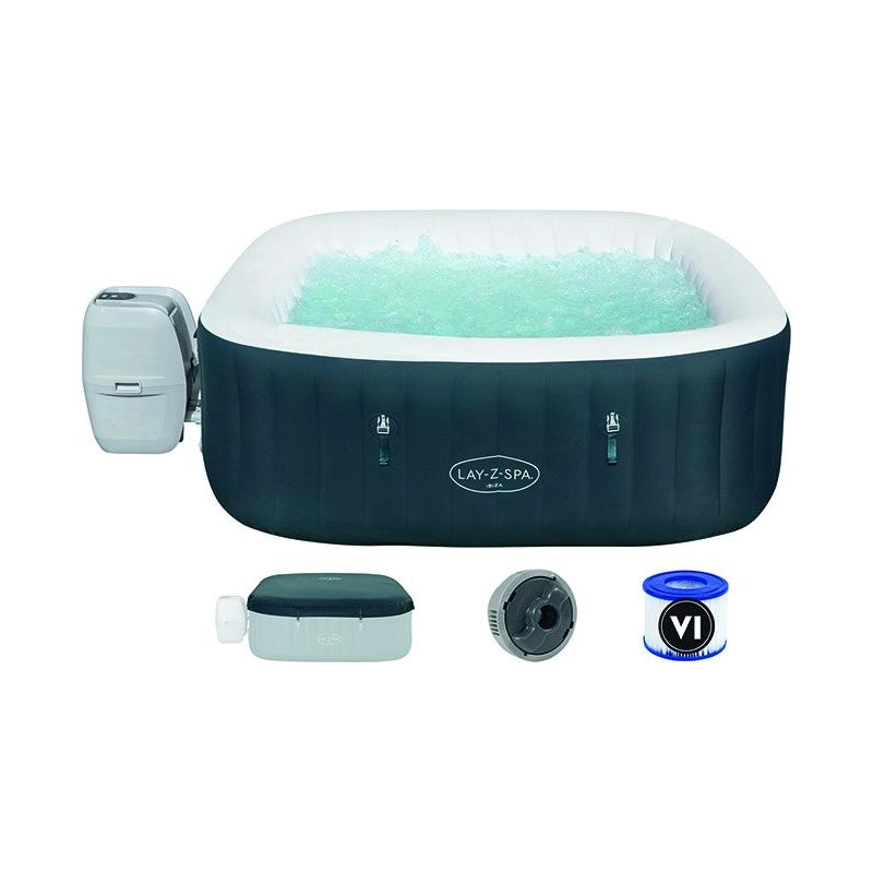 Vasca idromassaggio gonfiabile Bestway Lay-Z-Spa Ibiza AirJet 180x180x66 cm quadrata 4-6 posti con riscaldamento e massaggio