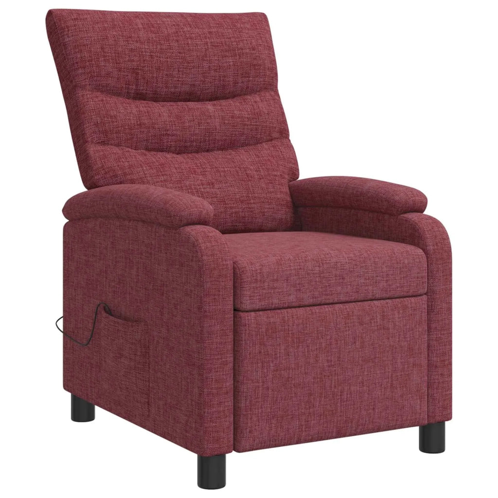 Divano Sedia-Poltrona Massaggiante Rosso Vino Tessuto 562744