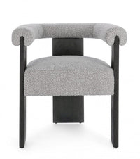 Sedia 70x60x71 cm Agape in Bouclè Nero/Grigio