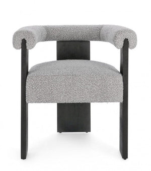 Sedia 70x60x71 cm Agape in Bouclè Nero/Grigio