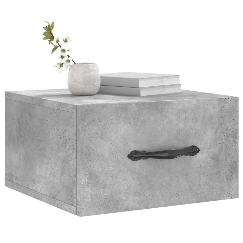 Comodini a Muro 2 pz Grigio Cemento 35x35x20 cm 829813