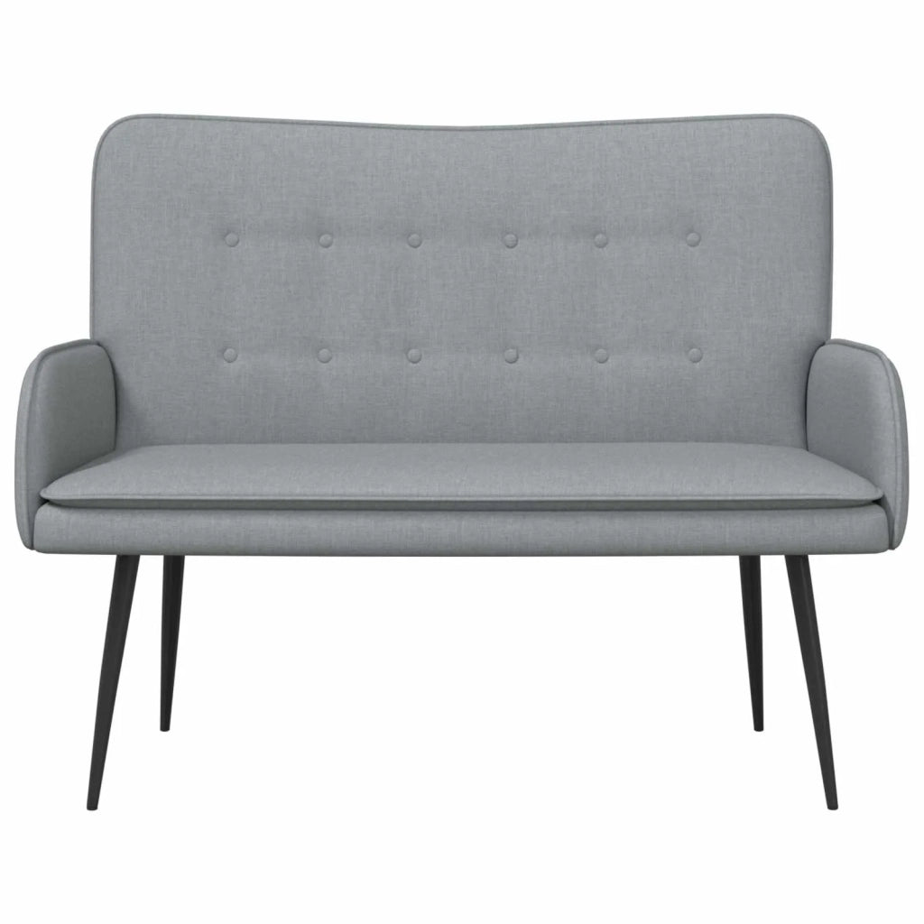 Divano a 2 Posti Grigio Chiaro 115 x 61 x 87 cm Tessuto