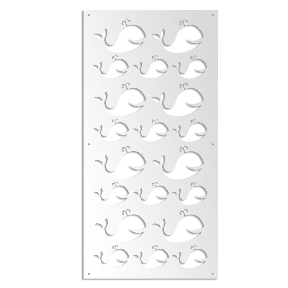 WHALE - Pannello in PVC traforato - Parasole Misura: 47x94 cm, Colore: bianco