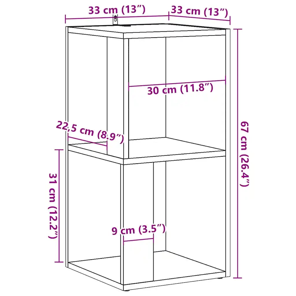 Mobile angolare classico e compatto dimensioni 33 x 33 x 67 cm in legno composito finitura effetto legno anticato 02_0050926