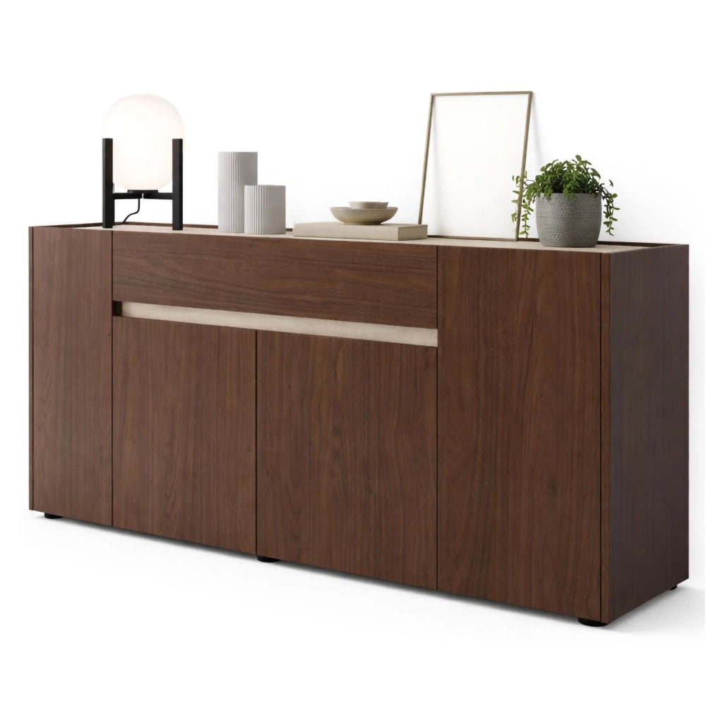 Madia Cirimido, Credenza un Cassetto, 170x40x85h cm Marrone Noce
