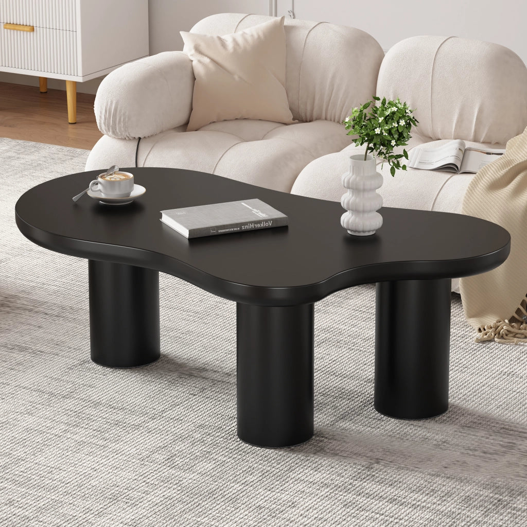 TAVOLINO da caffè a forma di nuvola 107x66 cm MDF nero