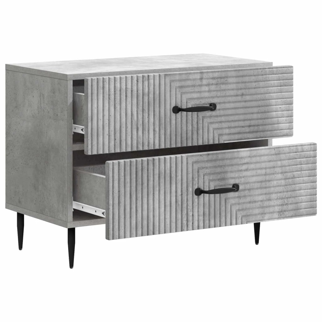 Armadio da Notte Grigio Cemento 62 x 34,5 x 47,5 cm