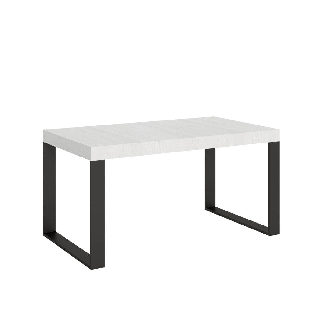 Tavolo allungabile 90x160/420 cm Tekno Bianco Frassino telaio Antracite